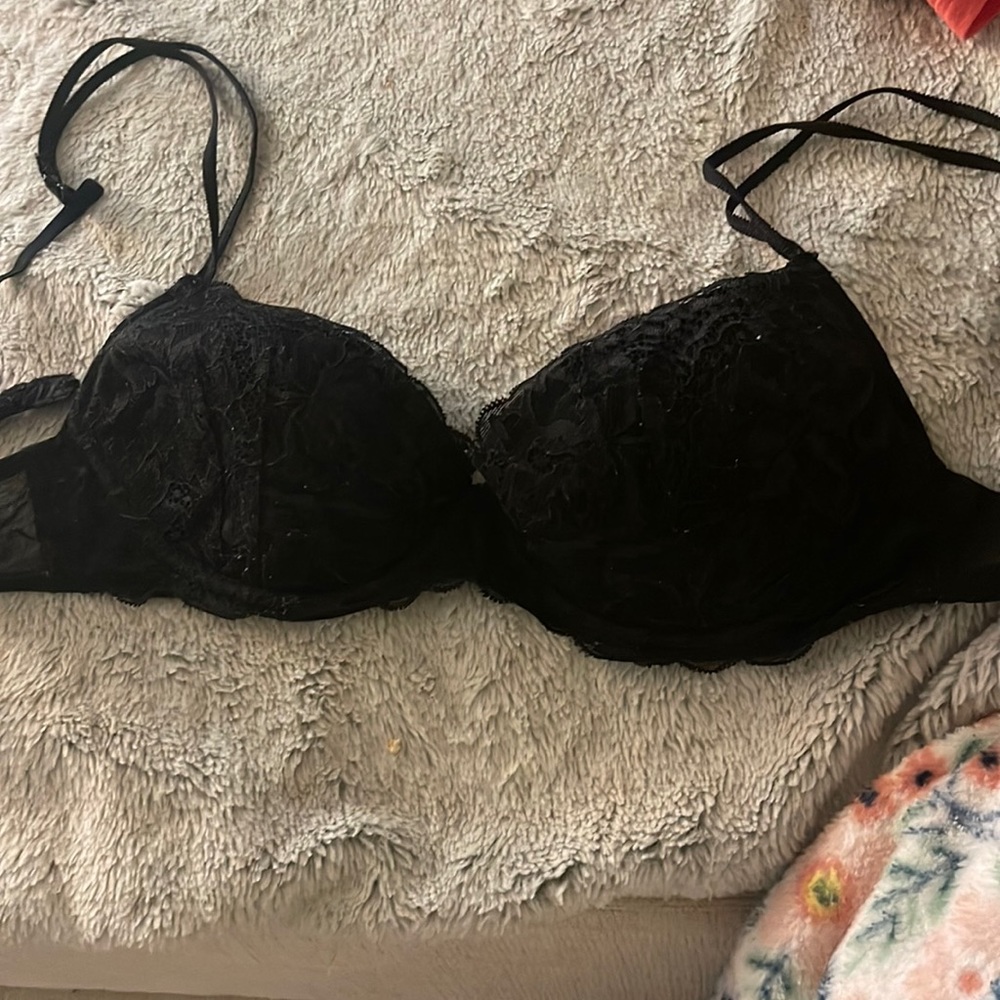 Victoria’s Secret pink black lace bra